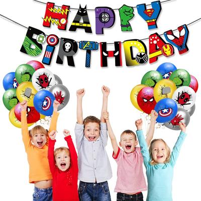 38Pcs Superhero Themed Party Supplies Avenger Birthday Party Decor for Children