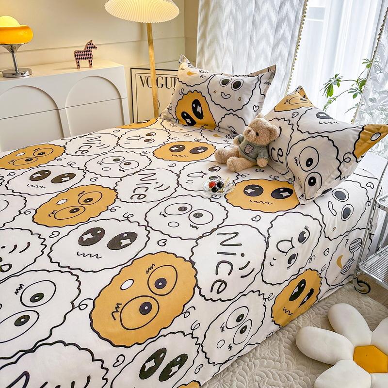 Flat Sheet Floral Style Bedsheet Skin-friendly Bed Linen Simple Student Bed Fitted Sheet Mattress Pad Bedcover