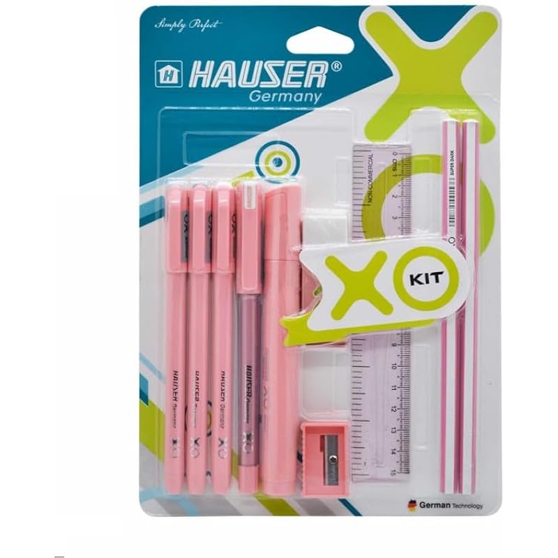Hauser Xo Writing Stationery Kit | A Complete Writing Kit | Gift Set For Kids Students & Office | Combination Set Of 10