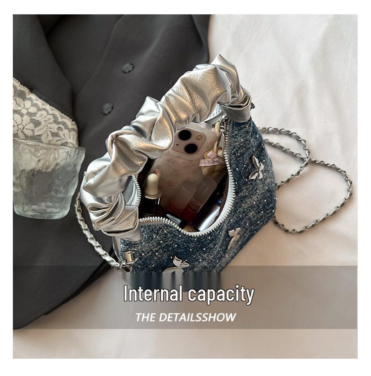 2025 Summer Denim Bow Handbag - Stylish Crossbody & Shoulder Bag