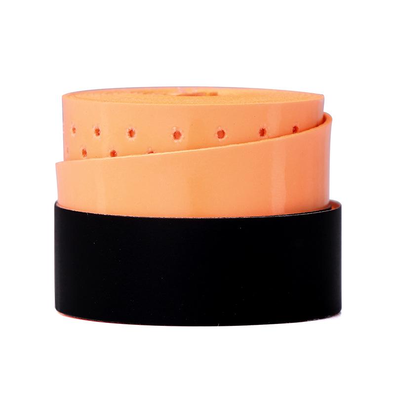 Elastic Perforated PU Leather Overgrip for Badminton, Tennis & Table Tennis Rackets, Fishing Rods with Ribbed Sweatband