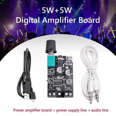 Stereo Power Amplifier Board 5W+5W Dual Channel Power Amp Board with Volume Control Sound System for Speaker Sound System DIY