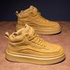High-top Board Shoes, New Winter High-end Leather Thick-soled Heightening Casual Shoes