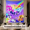 Custom Text Printed Tapestry My Little Pony Pattern Large Wall Hanging Indoor Room Decor