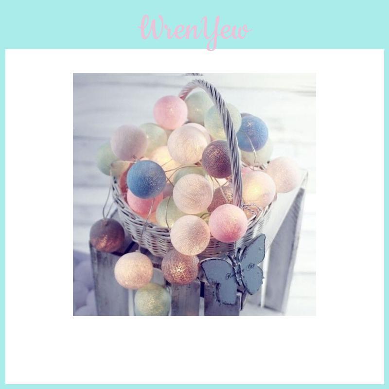 Enchanting 20 Led Colorful Cotton Ball String Lights For Parties And Celebrations