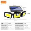 Solar Lights Outdoor Motion Sensor Human Induction Adjustable Head IP65 Waterproof Solar Power Wall Lamp