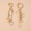 Porte-clés Cœur d'Amour en Alliage Coquillage Étoile de Mer Porte-clés Pendentifs Pour Femmes Filles Décoration de Sac à Main Bijoux Faits Main DIY Cadeaux