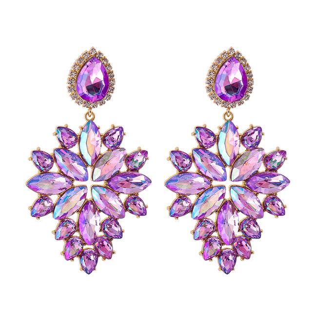 2022 New Products 16 Colors New Rhinestones Jewelry Statement Earrings Big Glass Drop Earrings for Women Fashion Accessories