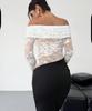 European & American Off-Shoulder Lace Long-Sleeve Dress - Sexy, High-End, Hip-Hugging Summer Style