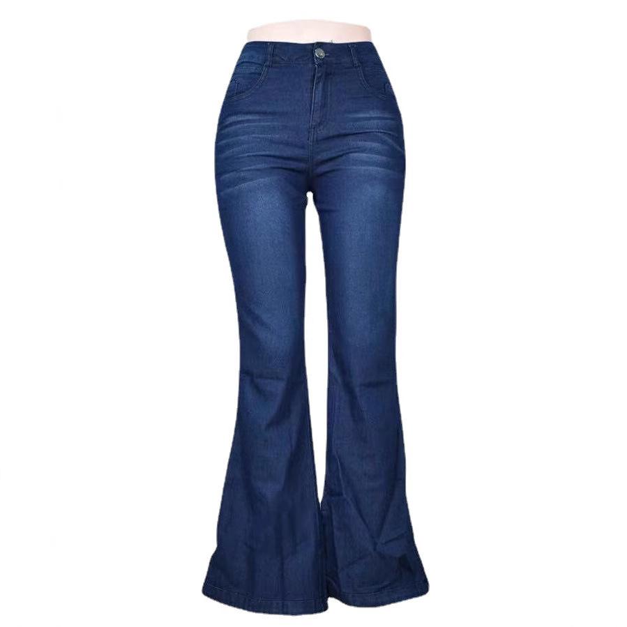 Women Fashion High Waist Skinny Jeans Flared Denim Pants Long Pants Trousers