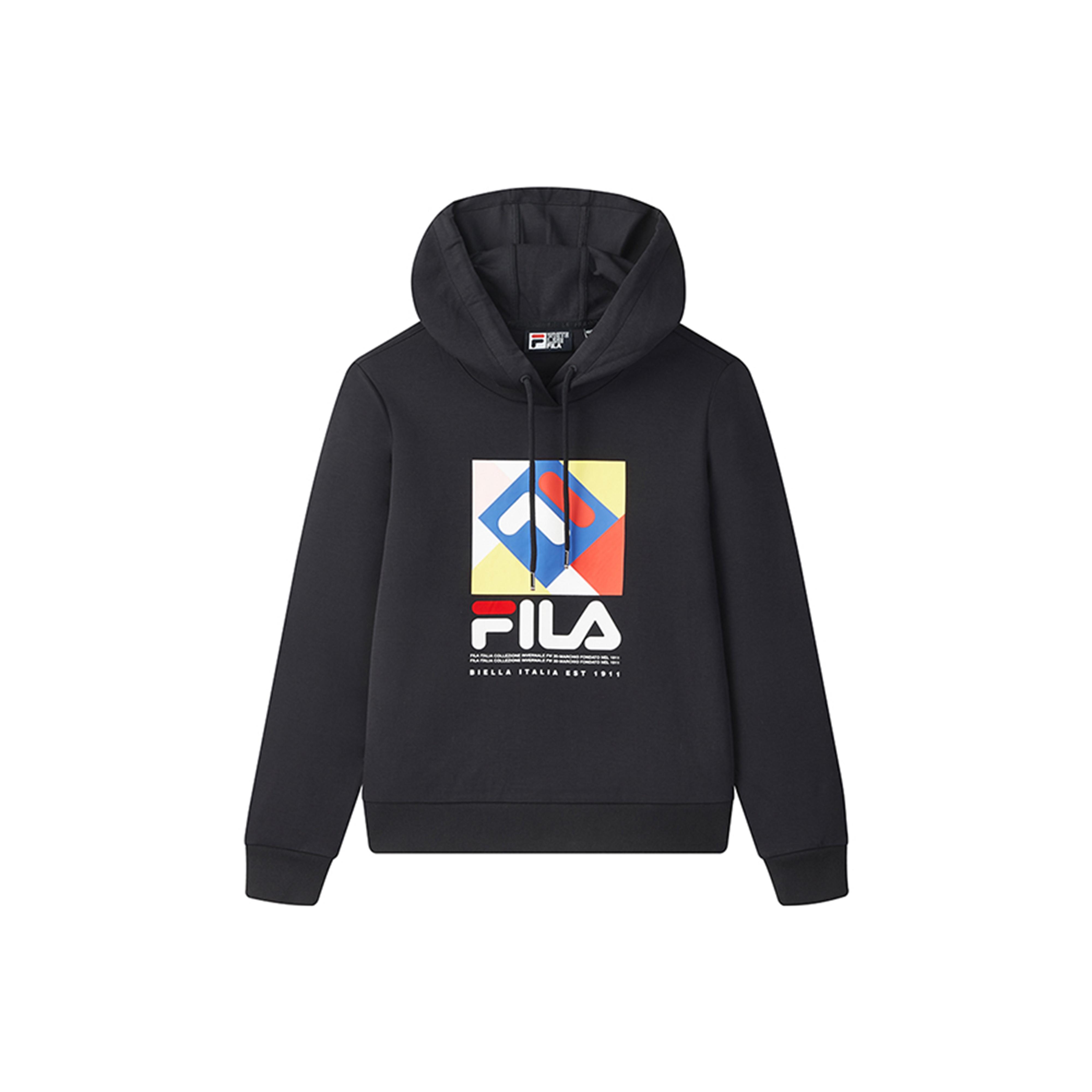 FILA Повседневная толстовка с капюшоном и принтом с логотипом-буквами Женская толстовка Черный F11W048262FNV L
