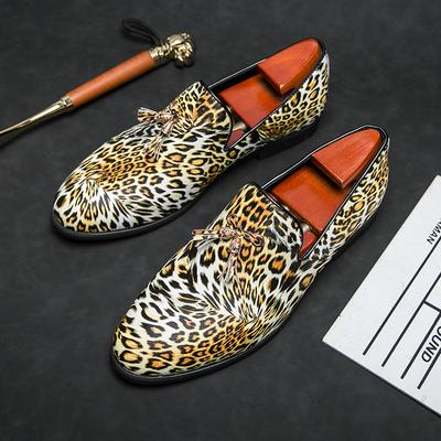 Modne Mokasyny Męskie z Panterką Ręcznie Robione Męskie Buty Codzienne do Chodzenia 2024 Gorąca Wyprzedaż Męskie Buty do Garnituru Klasyczne Męskie Płaskie Buty