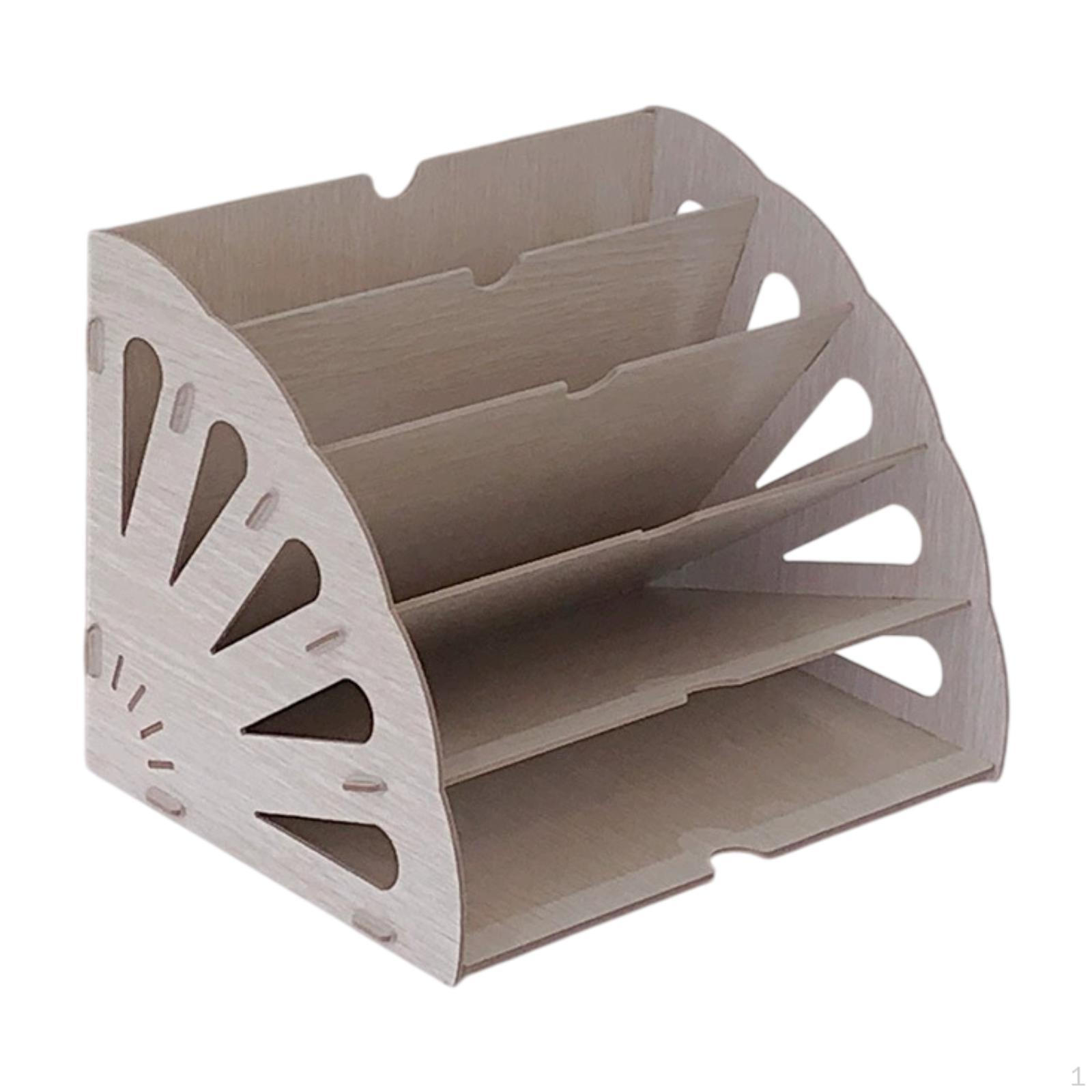 

Настольный органайзер для файлов Настольное хранилище 5 отделений Держатель для открыток и документов Сортировщик для коричневый