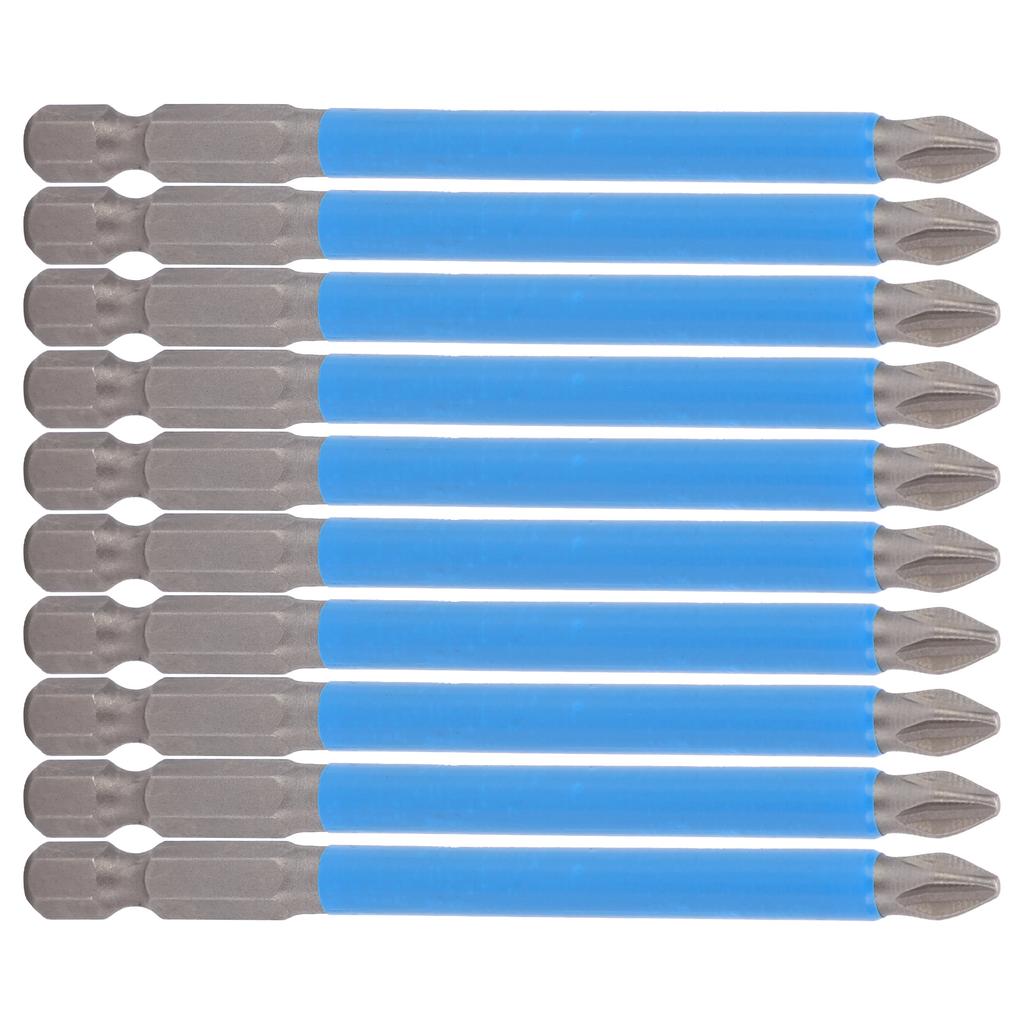 10Pcs Cross Screwdriver Bits 90mm PH2 NonSlip Magnetic Electric Drill Bits Accessory