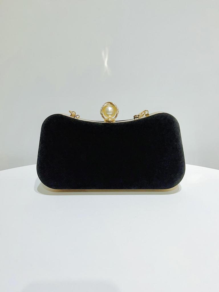 Samt Strasskette Schultertasche - Elegante Crossbody Abendhandtasche für Damen