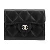 Classic Quilted Short Double Flap Wallet Women Wallet Black AP0220-Y33352-C3906