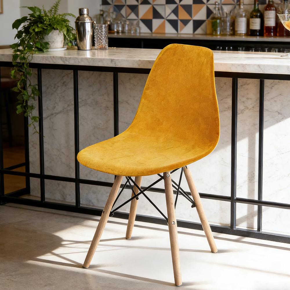 Velvet Fabric Bar Chair Cover Thick Removable Seat Cover Soft Plain Armless Shell Chair Covers for Banquet Office Hotel Home