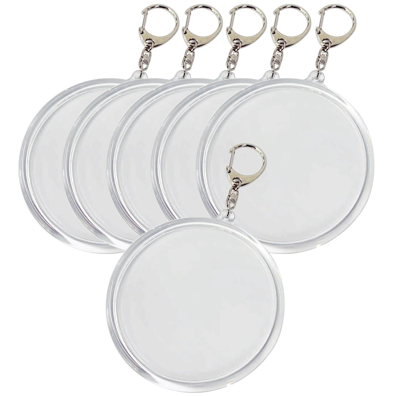 

90mm Round Acrylic Keychain Extra Fits Collaboration Cafe Clear Acrylic Made in Japan of Holder, Large, Coasters, Handmade, Parts, (Pack 6)