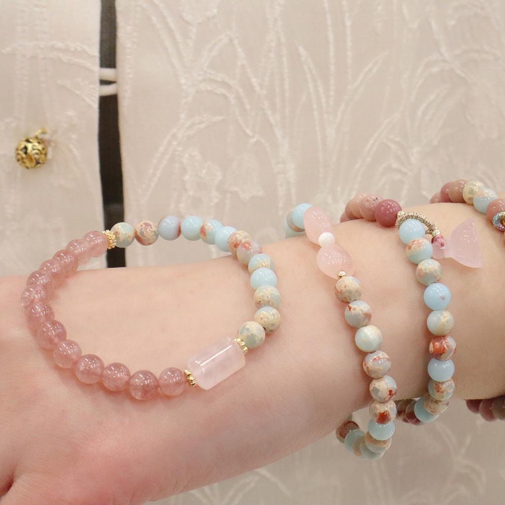 Steinarmband natürliches Pulverkristallarmband. Armreifen Damen Mode Schmuck Zubehör Geschenk