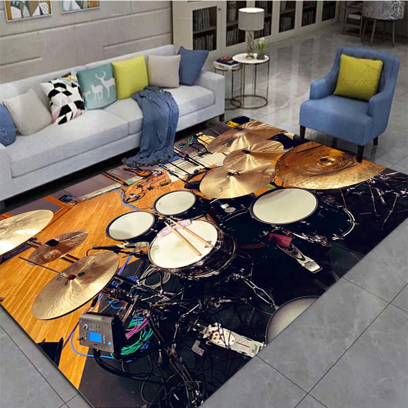 

3D килим для барабанних інструментів, вітальня, спальня, диван, дверний килимок, декоративний килим, звукоізоляція барабанів і протиковзкий килимок для підлоги 200cm by 160cm