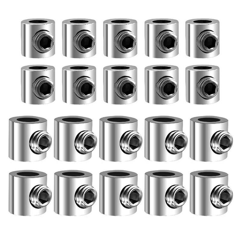 10PCS For 1/2mm Steel Wire Sling Clamps Double Holes Metal Copper Clip Stainless Steel Rope Sling Tool Fastening Accessories