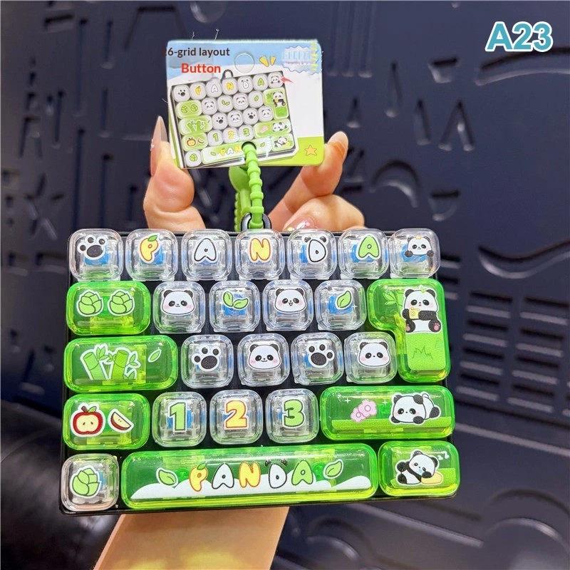 1 Pezzo 26 Scomparti Divertente Vista Mare Animale Portachiavi Tastiera Giorno dei Bambini Regalo Creativo Modello Lettera Quadrato Plastica Ciondolo