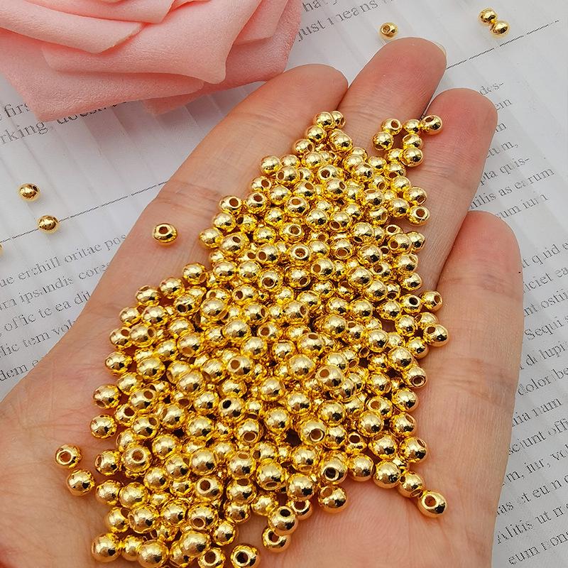 High-Gloss Imitation Gold/Silver Pearl Beads for DIY Jewelry
