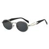 Sunglasses Women'S Oval Frame Metal Glasses Sunscreen Sunglasses Men'S Advanced Sense