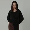 Wool Tencel Hoodie Wrap Cardigan Light Black