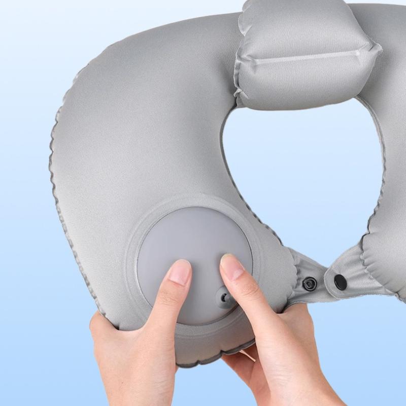 Uppblåsbar U-formad Kudde Press Bärbar Rese Nackskyddskudde Förhöjd Bakre Nacke 360° Omgivande Stöd Ergonomisk Design Nackkudde