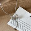 VENTFILLE 925 Sterling Silver Bowknot Tassels Necklace for Women Versatile Classics Pendant Adjustable Jewelry Gift Dropship