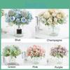 Lifelike 7 Heads Artificial Fake Silk Flowers Rose Peony Bunch Ideal For Wedding Decor