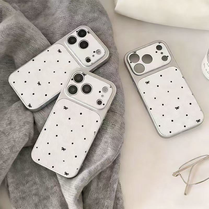 Second change is suitable for 17promax mobile phone case 16pro new 15 leather 14 large windows 13 women 12pro