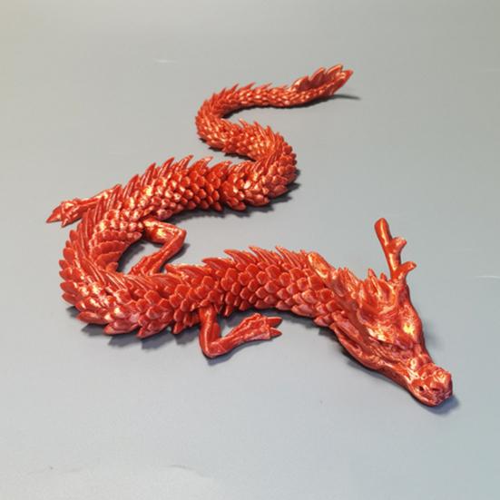3D Printed Dragon Figure Action Toy Realistic Looking Vibrant Color Chinese Dragon