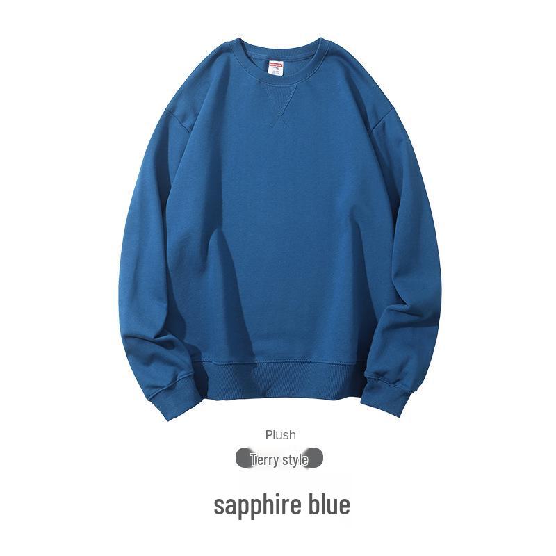 Felpa Girocollo Oversize Pesante da 380g in Puro Cotone, Colore Unito, Stile Primavera/Autunno, con Logo/Testo Personalizzato Stampato.