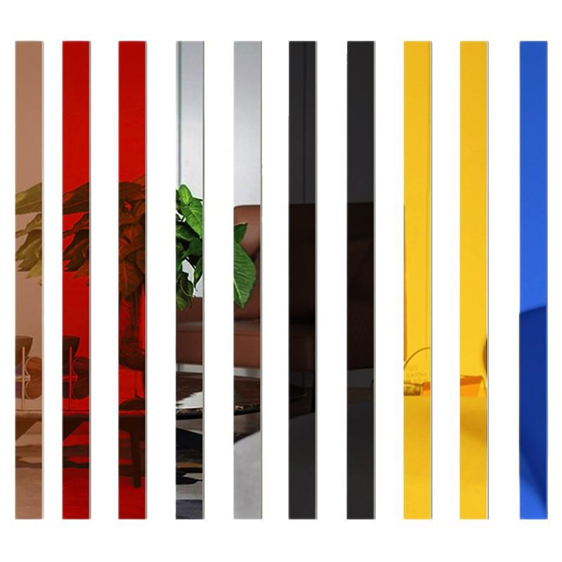 Adesivi Decorativi Murali Specchio Acrilico 1,2m - Set di 5 Strisce Lunghe