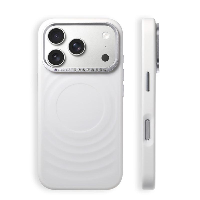 

Diamond-studded Corrugated Magnetic Case for iPhone 17Promax 17 17Pro Metal Lens Frame For Magsafe Wireless Charge Cover For iPhone 17Pro Max