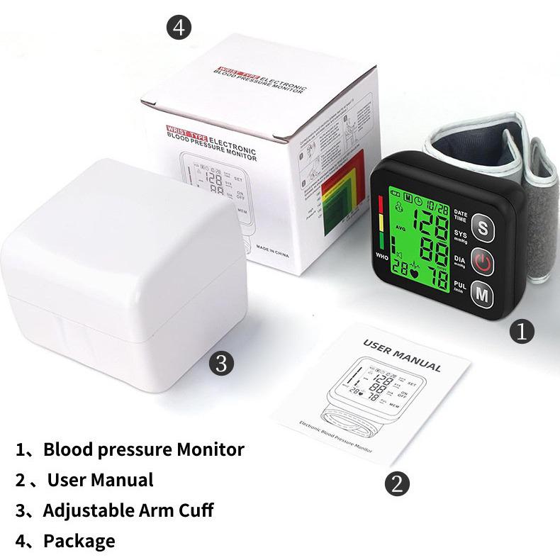 Cross-Border Wrist Blood Pressure Monitor: Fully Automatic, High-Precision, Medical-Grade with Backlight Display.