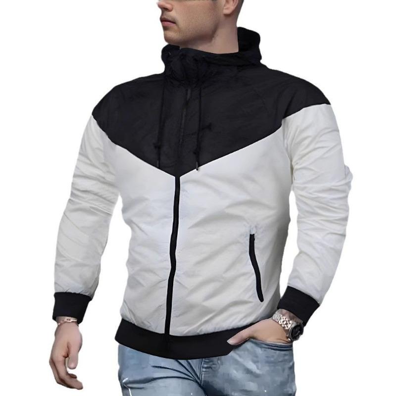 Sportlicher Windbreaker Herren Frühling Herbst Dünne Jacke Outdoor Kapuzenjacke Freizeitjacke