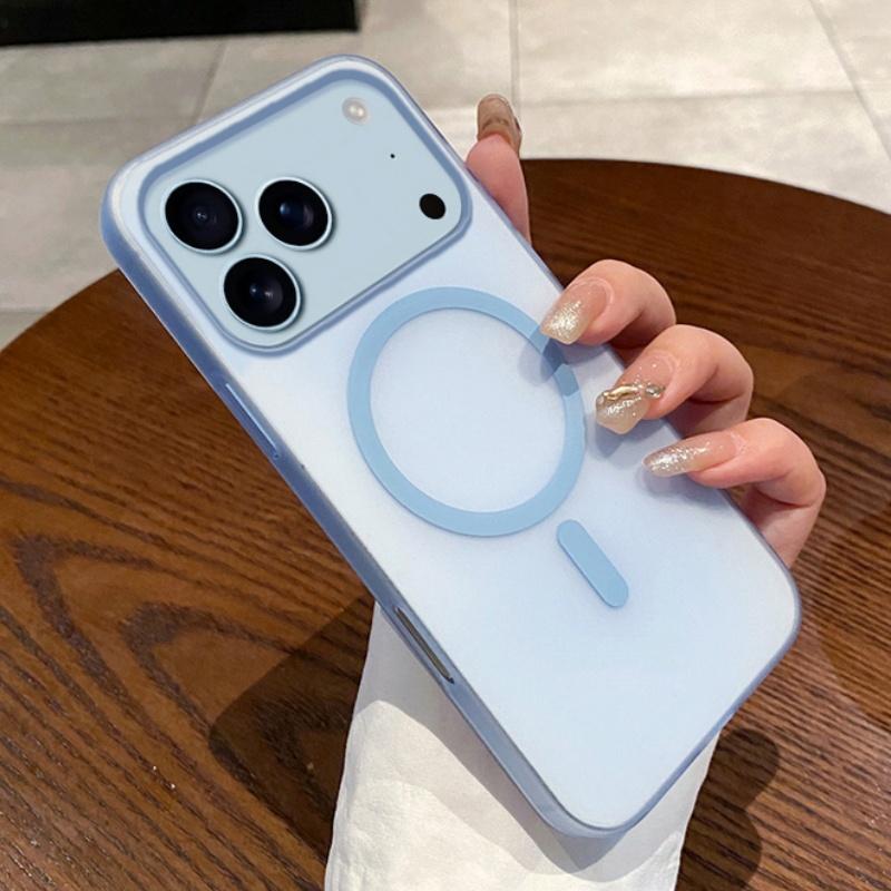 Luxus Matte Transluzent Schlank Magsafe Kabelloses Lade Case Für iPhone 17 Air 16E 15 14 Plus 13 12 11 Pro Max XS XR 8 Plus Hülle