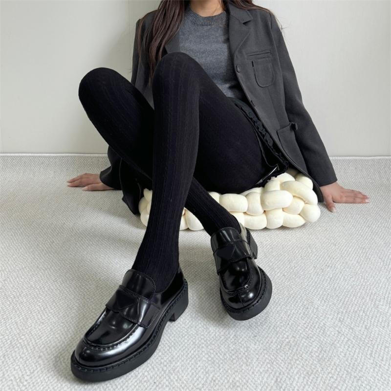 Vintage Chain Twist Striped Pattern Cotton Tights for Women Breathable Leggings Spring Fall Opaque Pantyhose Stockings