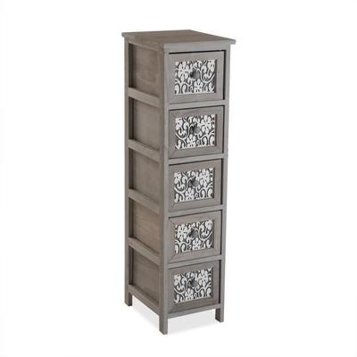 Armario Estantería de baño Ngawi - Madera - Gris - 98 x 32 x 26 cm - Versa