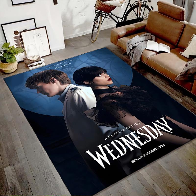 1pc Addams Family Wednesday5 Design Printed Area Rug Carpet for Bedroom Living Room Home Decor Rugs Mat Non Slip Mat Rug for Bedside