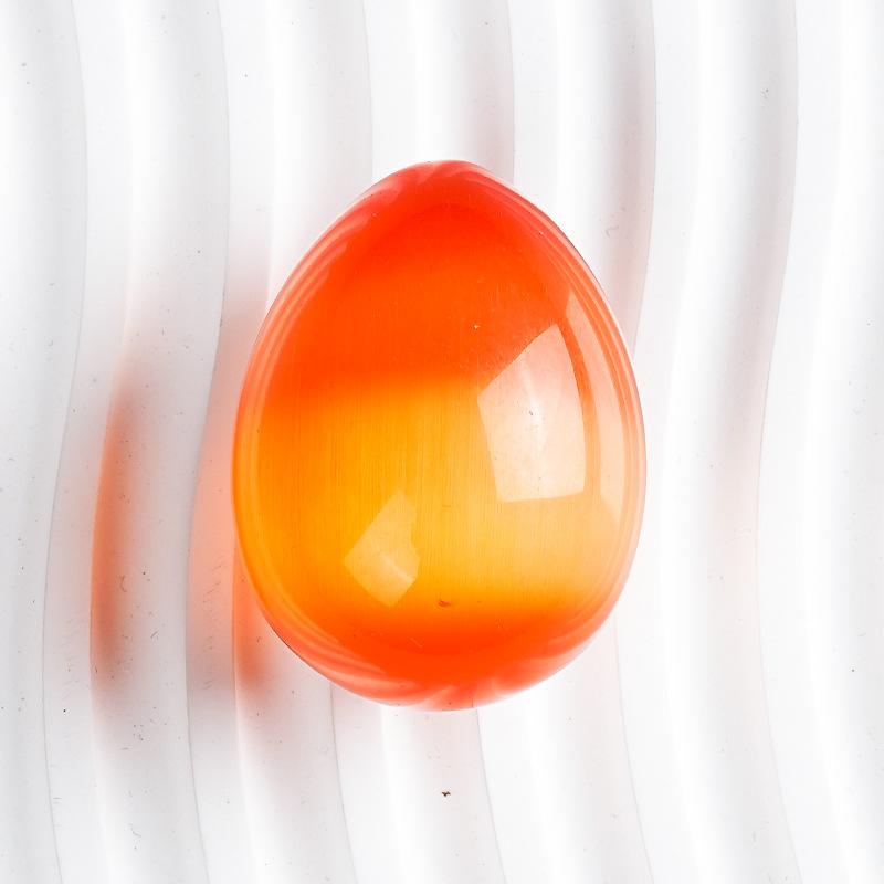 45mm Multicolor Cat's Eye Gemstone Egg Shaped Crystal Eggs Ornament Fish Tank Home Decoration Easter Gift