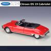 Welly 1/24 Citroen DS19 Cabriolet Alloy Luxy Car Model Diecast Metal Classic Retro Car Sports Vehicle Model Simulation Kids Gift