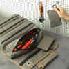 Werkzeugrolle Tasche Leinwand Werkzeugtasche Aufrollbare Tasche Kleine Werkzeugtasche mit 4 Reißverschlusstaschen Verschleißfeste Werkzeug-Transporttasche Werkzeug