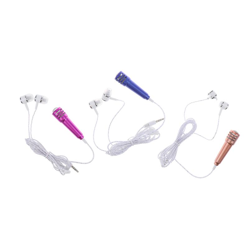 Mini Microphone 3.5Mm Portable Karaoke Mic All-In-One Earphone Stereo Wired Headphone In-Ear Headset Phone Singing Artifact