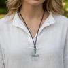 Ethnic Green Dongling Pendant Necklace - Women's Chinese Woven Rope Sweater Chain