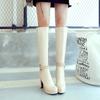 Moteriški aukštakulniai batai rudens ir žiemos nauji vandeniui atsparūs stalo storu kulnu didelio dydžio universalūs vidutinio ilgio batai