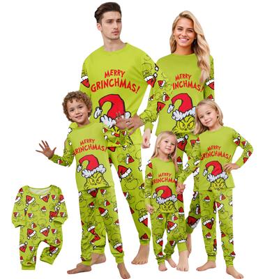 Christmas Print Cute Family Set Pajamas, Home Clothes, Family Set Long Sleeve Top Pants Set